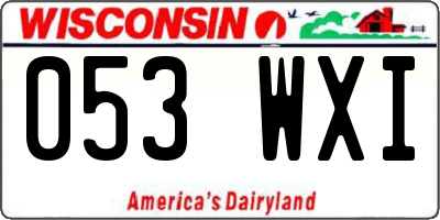 WI license plate 053WXI