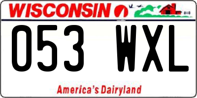 WI license plate 053WXL