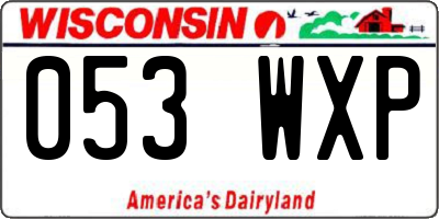 WI license plate 053WXP