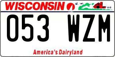 WI license plate 053WZM