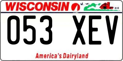 WI license plate 053XEV