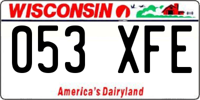 WI license plate 053XFE
