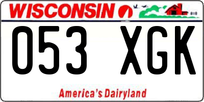 WI license plate 053XGK