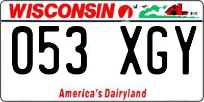 WI license plate 053XGY