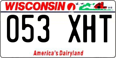 WI license plate 053XHT
