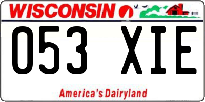 WI license plate 053XIE
