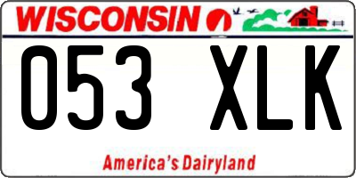 WI license plate 053XLK
