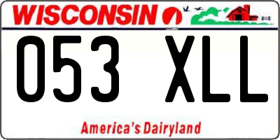 WI license plate 053XLL