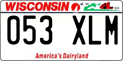 WI license plate 053XLM