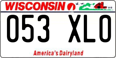 WI license plate 053XLO