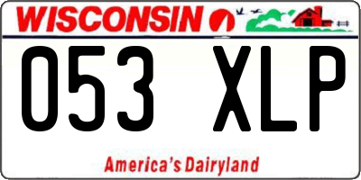 WI license plate 053XLP