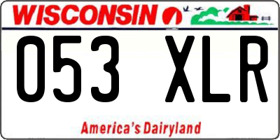 WI license plate 053XLR