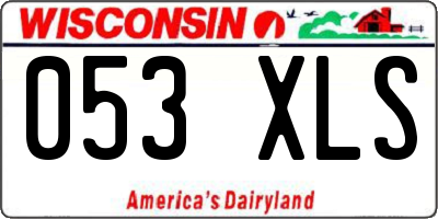 WI license plate 053XLS