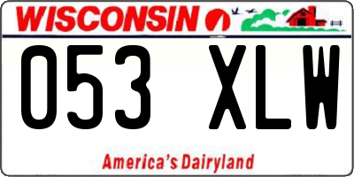 WI license plate 053XLW