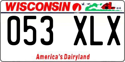 WI license plate 053XLX