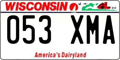 WI license plate 053XMA