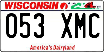 WI license plate 053XMC
