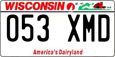 WI license plate 053XMD