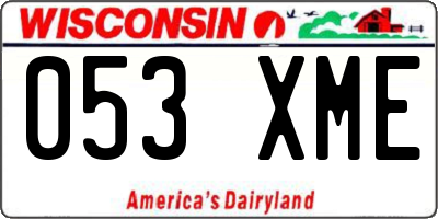 WI license plate 053XME