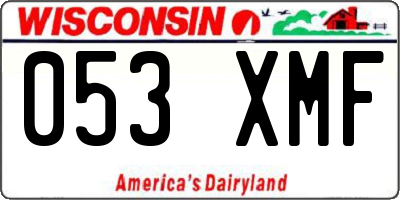 WI license plate 053XMF