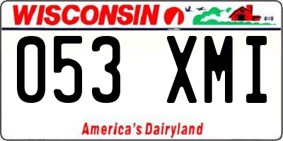 WI license plate 053XMI