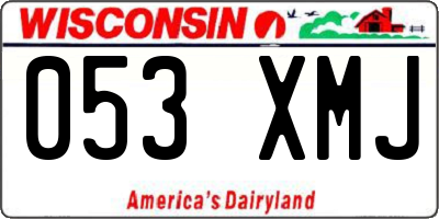 WI license plate 053XMJ
