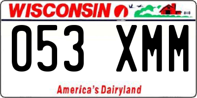 WI license plate 053XMM