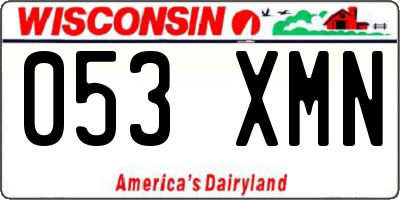 WI license plate 053XMN