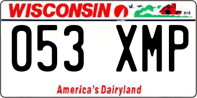 WI license plate 053XMP
