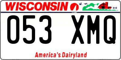 WI license plate 053XMQ