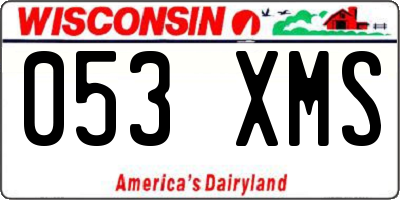 WI license plate 053XMS