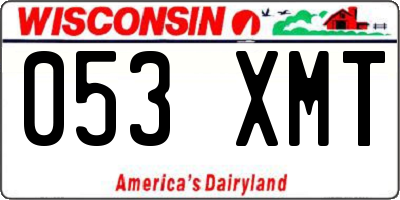 WI license plate 053XMT