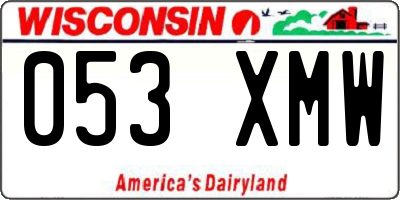 WI license plate 053XMW