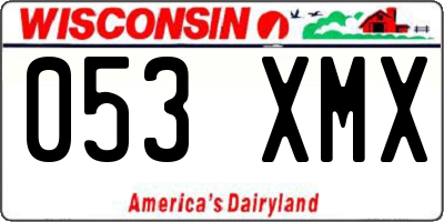WI license plate 053XMX