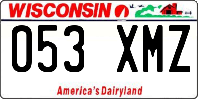 WI license plate 053XMZ