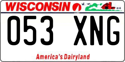 WI license plate 053XNG