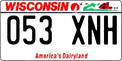 WI license plate 053XNH