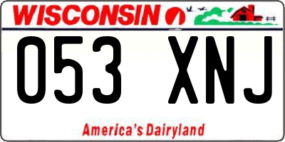 WI license plate 053XNJ