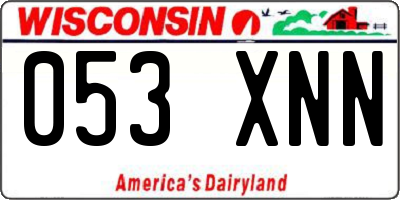WI license plate 053XNN