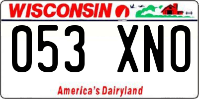 WI license plate 053XNO