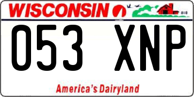 WI license plate 053XNP