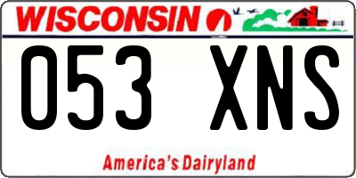 WI license plate 053XNS