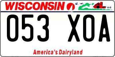 WI license plate 053XOA