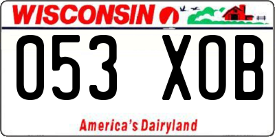 WI license plate 053XOB