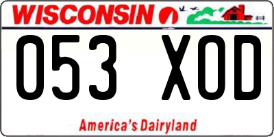 WI license plate 053XOD