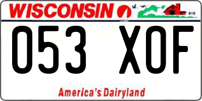WI license plate 053XOF