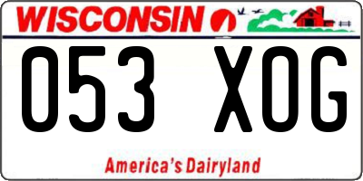 WI license plate 053XOG