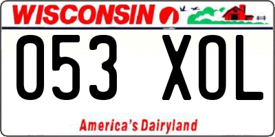 WI license plate 053XOL