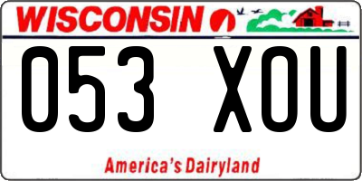 WI license plate 053XOU