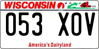 WI license plate 053XOV